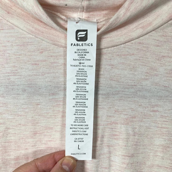 Fabletics Kathie Tunic Tank, Size Large, Pale-Pink, Sleeveless, New with Tags - Picture 6 of 10
